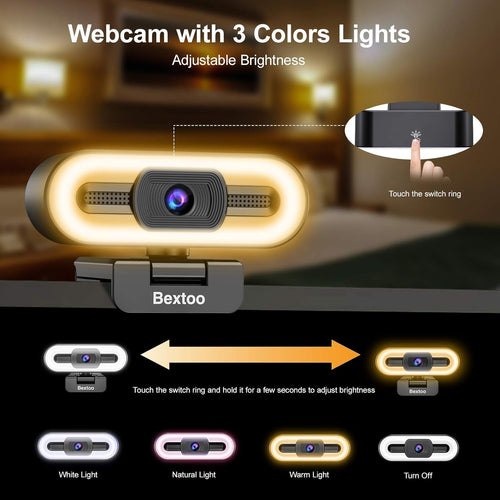 1080P Webcam with Microphone, Auto-Focus HD Streaming Camera R7214