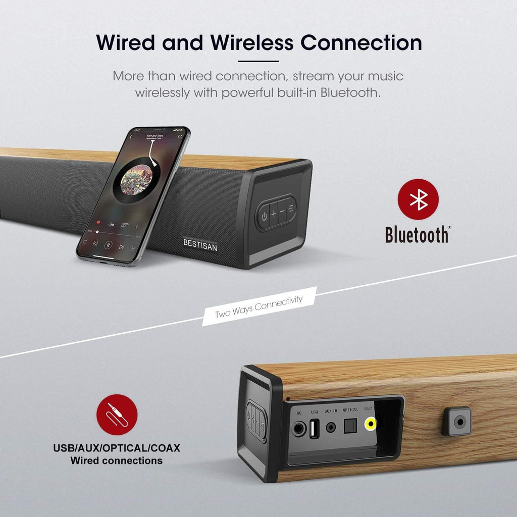 2.0 Channel Sound Bar with Wired and Wireless Bluetooth P217