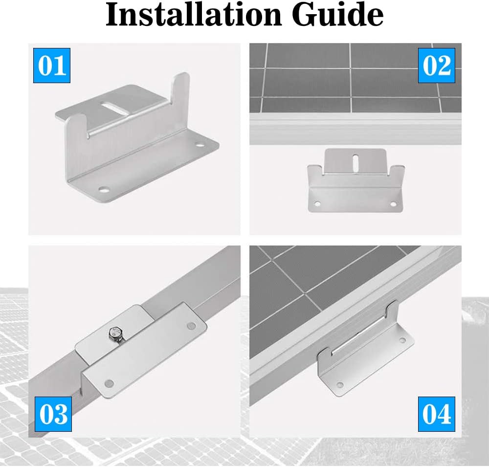 Solar Panel Mounting Brackets with Nuts and Bolts, Aluminum, Set of 4 Y439188