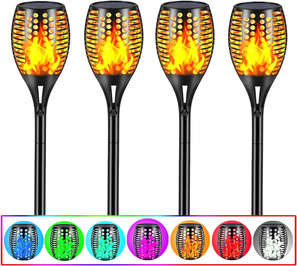 Waterproof Flickering Flames Solar Torch Lights 4 Pack Z302