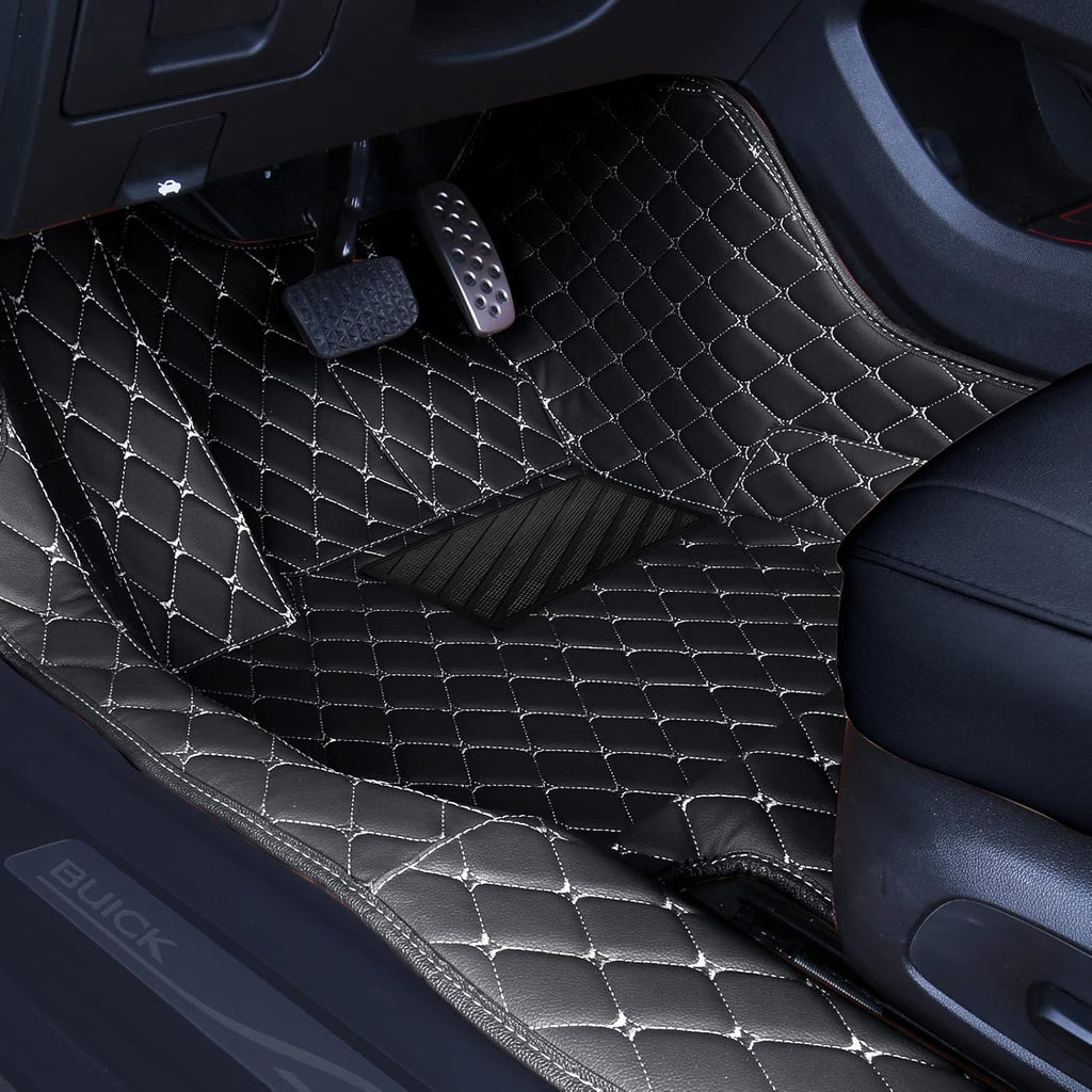 Black Leather Car Floor Mats L3294
