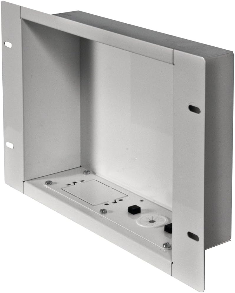 White Recessed Cable Management and Power Storage Box J73199