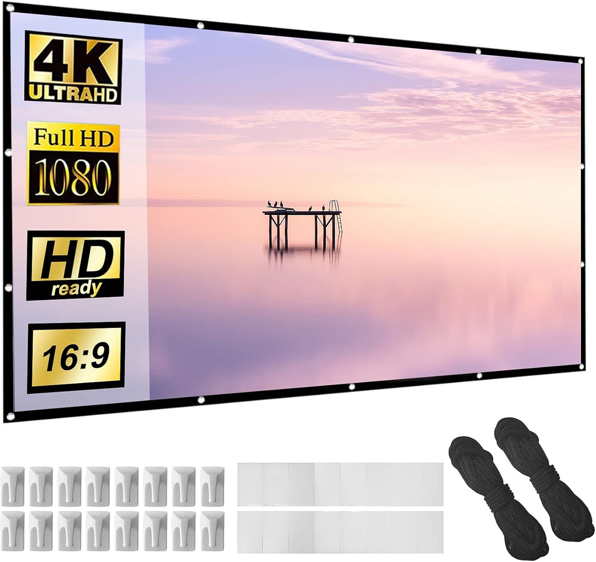120 inch Portable Foldable Projector Screen with Carrying Bag G742