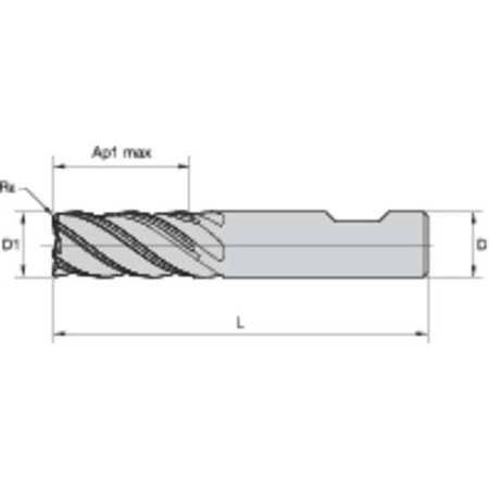 10.00Mm Carb Single End Sq. End Mill T33034