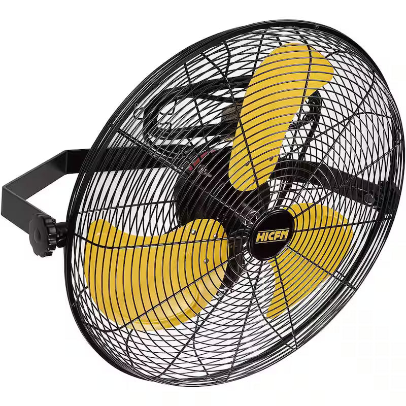 Yellow 3-Speeds Wall Fan with Metal Structure R420
