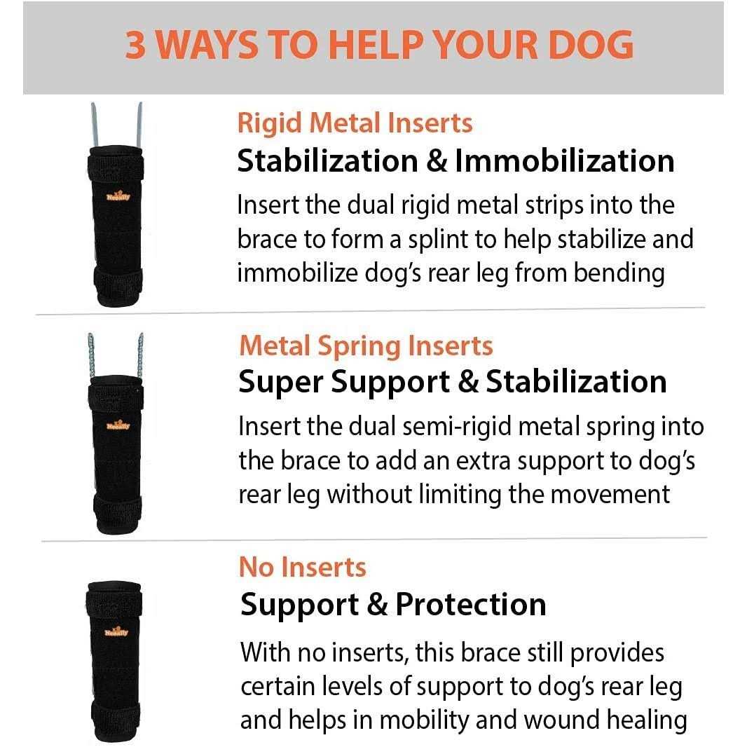 3-in-1 Dog Rear Leg Support Splint Braces J15819