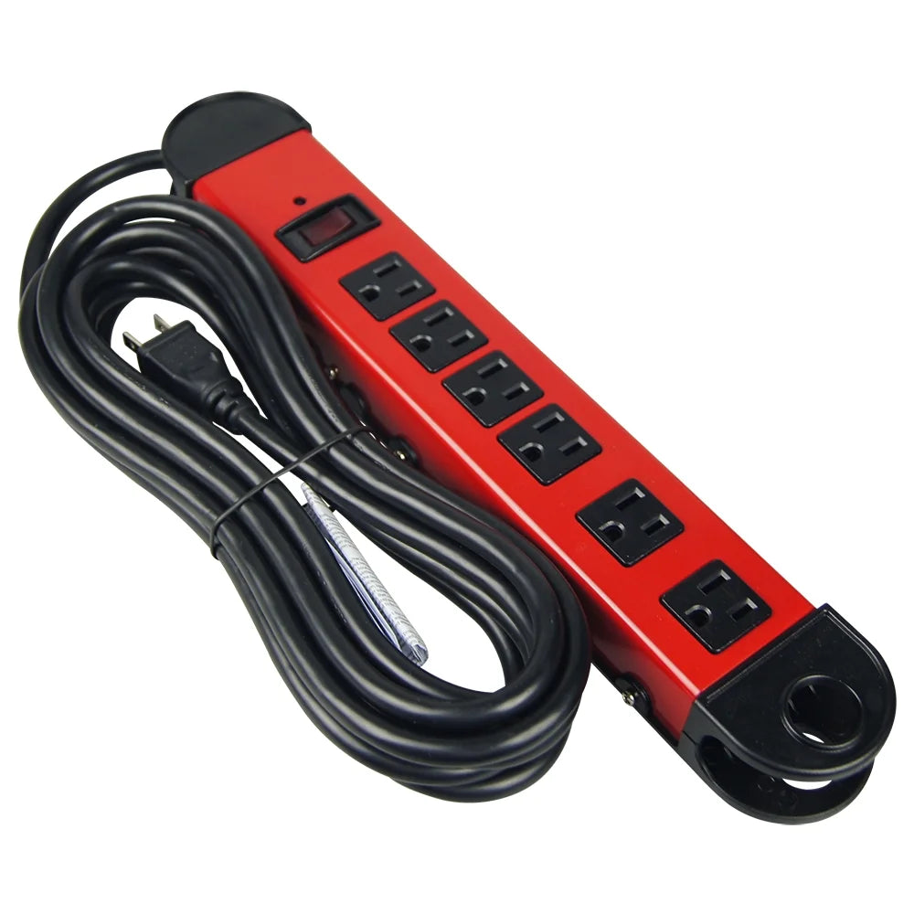 6-Outlet 15ft Cord Metal Surge with 500-Joule Protection R335