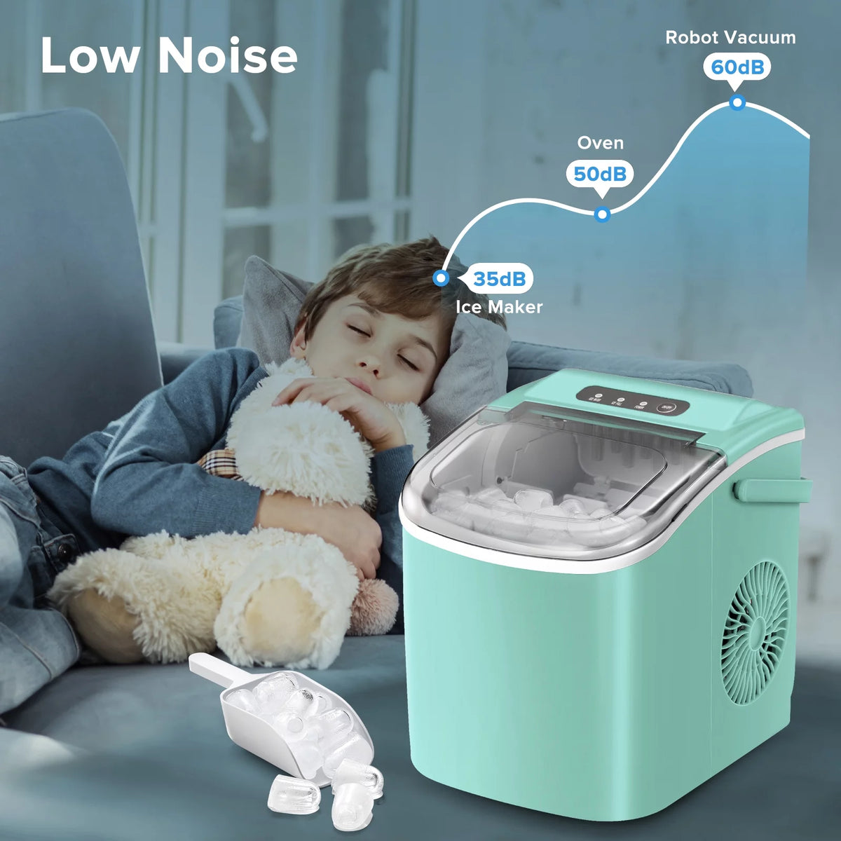 Portable Countertop Ice Maker with Handle, 26lbs/24H, Black L97897