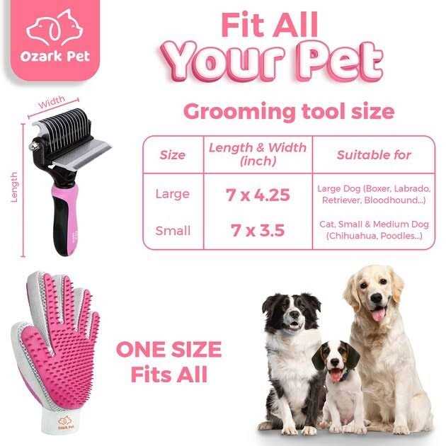 Dog and Cat Deshedding Brush and Shedding Glove U465626