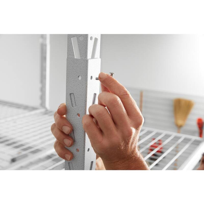 Hammered White Adjustable Height Overhead Garage Storage Rack X67143