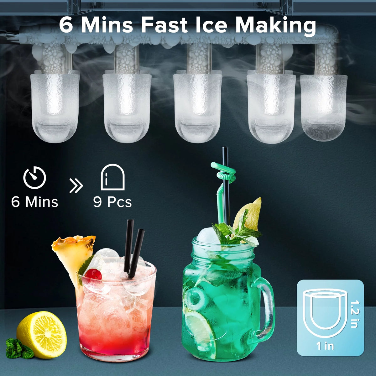 Portable Countertop Ice Maker with Handle, 26lbs/24H, Black L97897