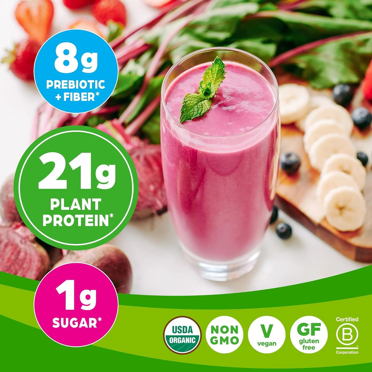 Organic Plant Based Protein Superfoods Powder Vanilla Bean F7898