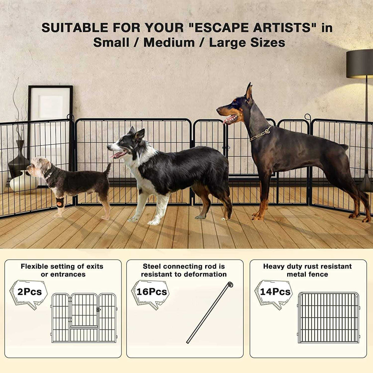 Heavy Duty Metal Dog Playpen L988346