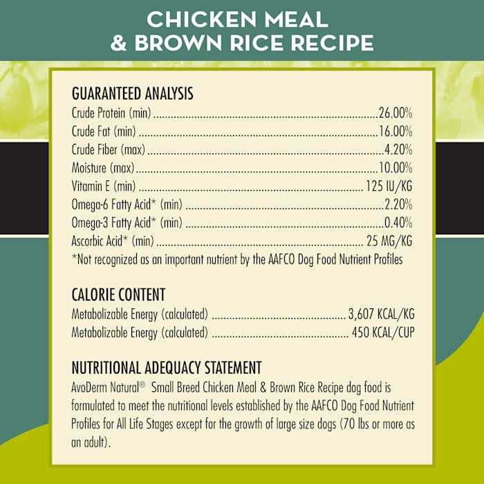 Natural Chicken Meal & Brown Rice Small Breed Adult Dog Food O482329