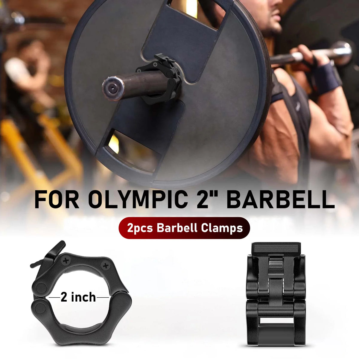 Olympic Barbell Clamps 2 inch 2pcs Quick Release J582