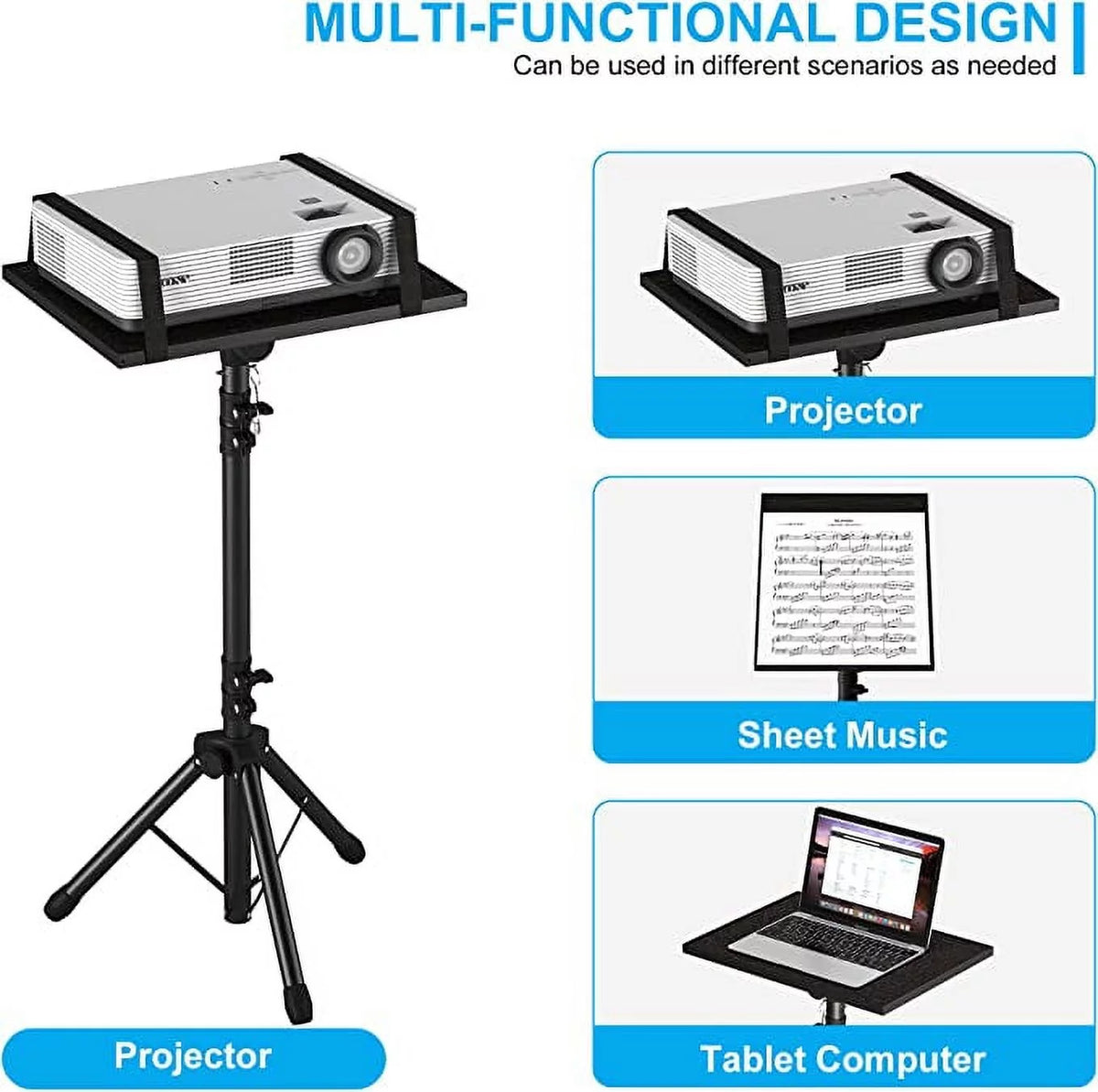 Adjustable Projector Stand Tripod with Gooseneck Phone Holder P9068