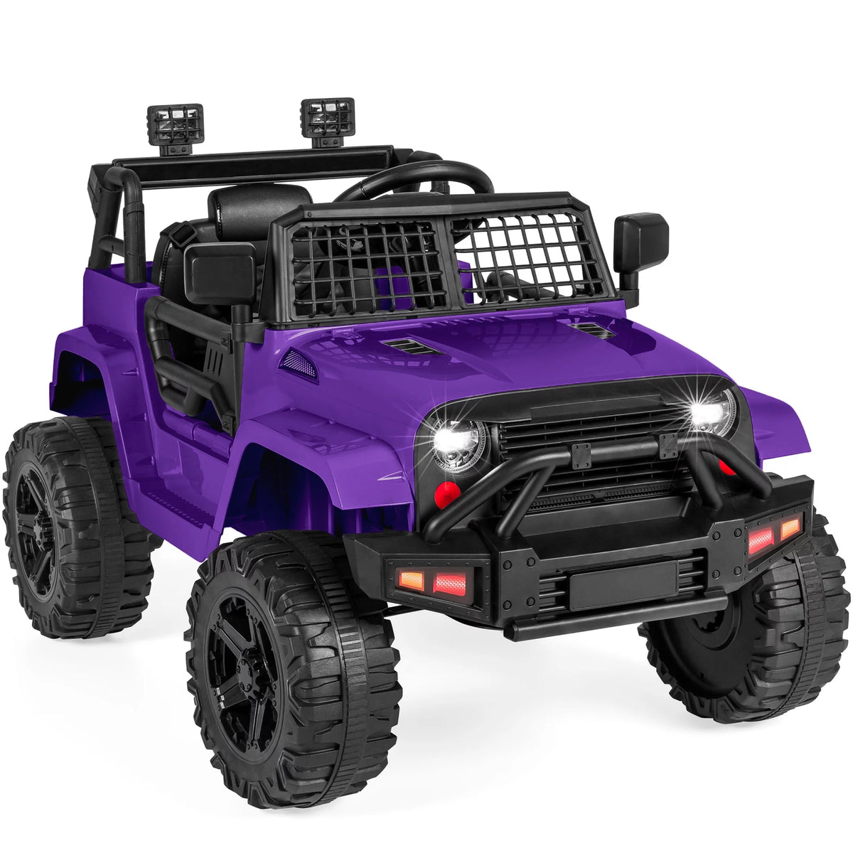 12V Kids Ride On Truck Car with Parent Remote Control, Spring Suspension, LED Lights, Black U3018