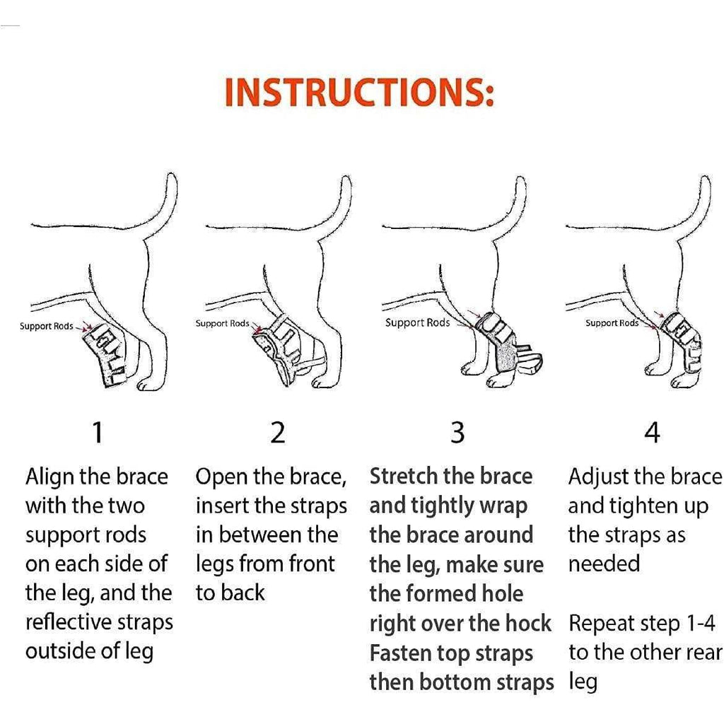 3-in-1 Dog Rear Leg Support Splint Braces J15819