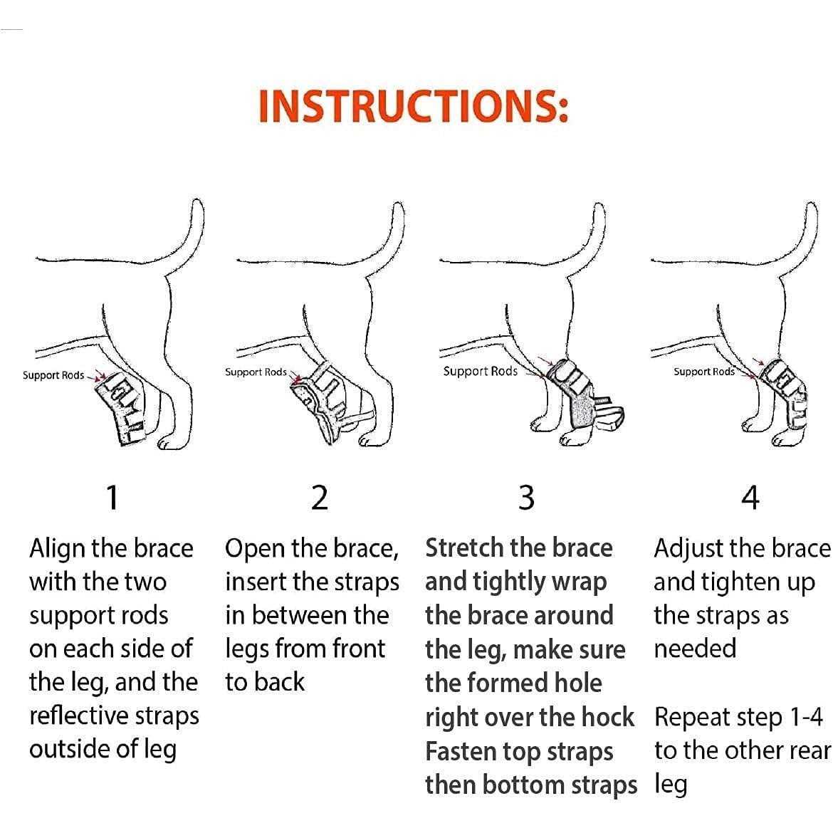 3-in-1 Dog Rear Leg Support Splint Braces J15819