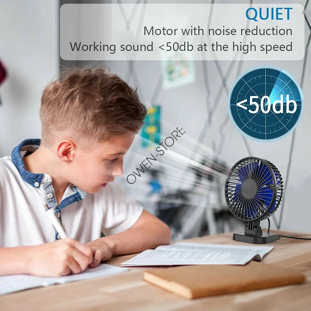 4 inch Mini Desk Fan 3 Speeds USB Powered J111