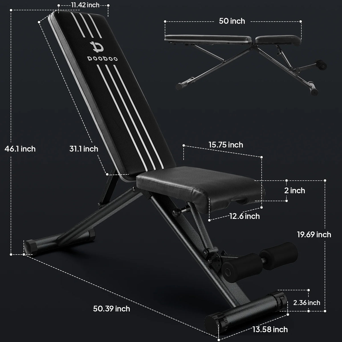 Foldable Adjustable Weight Bench H432