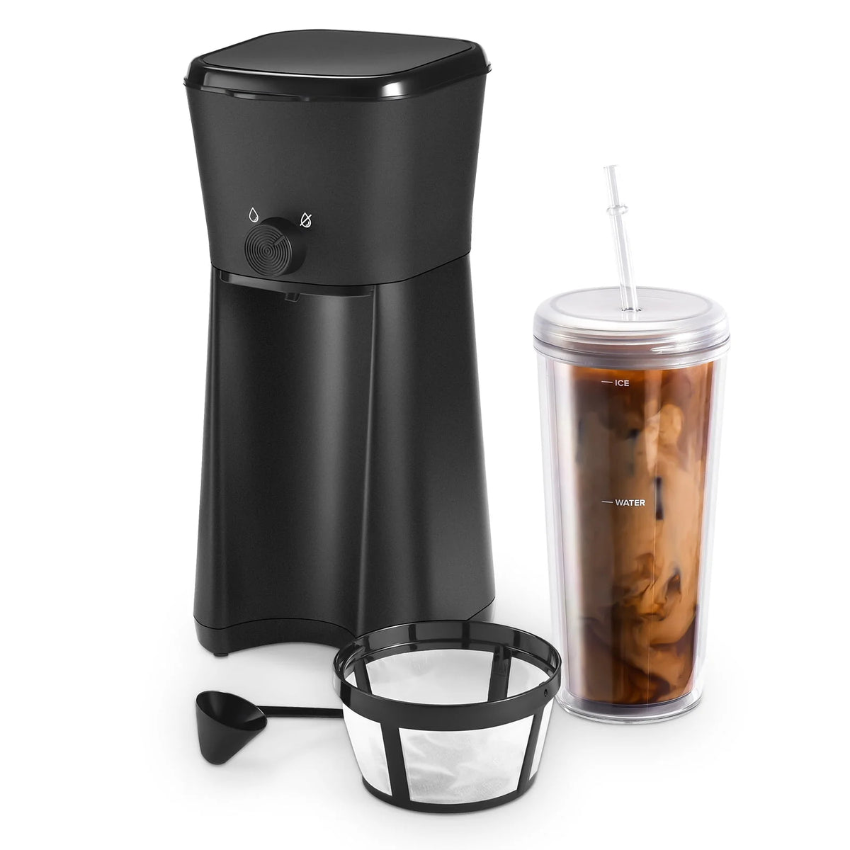 Iced Coffee Maker with 20 fl oz Tumbler and Filter, Black M45783