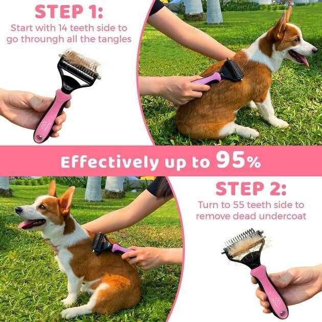 Dog and Cat Deshedding Brush and Shedding Glove U465626