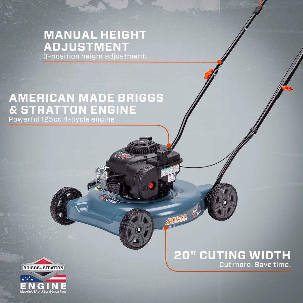 20-Inch Gas Push Lawn Mower with Side Discharge W635