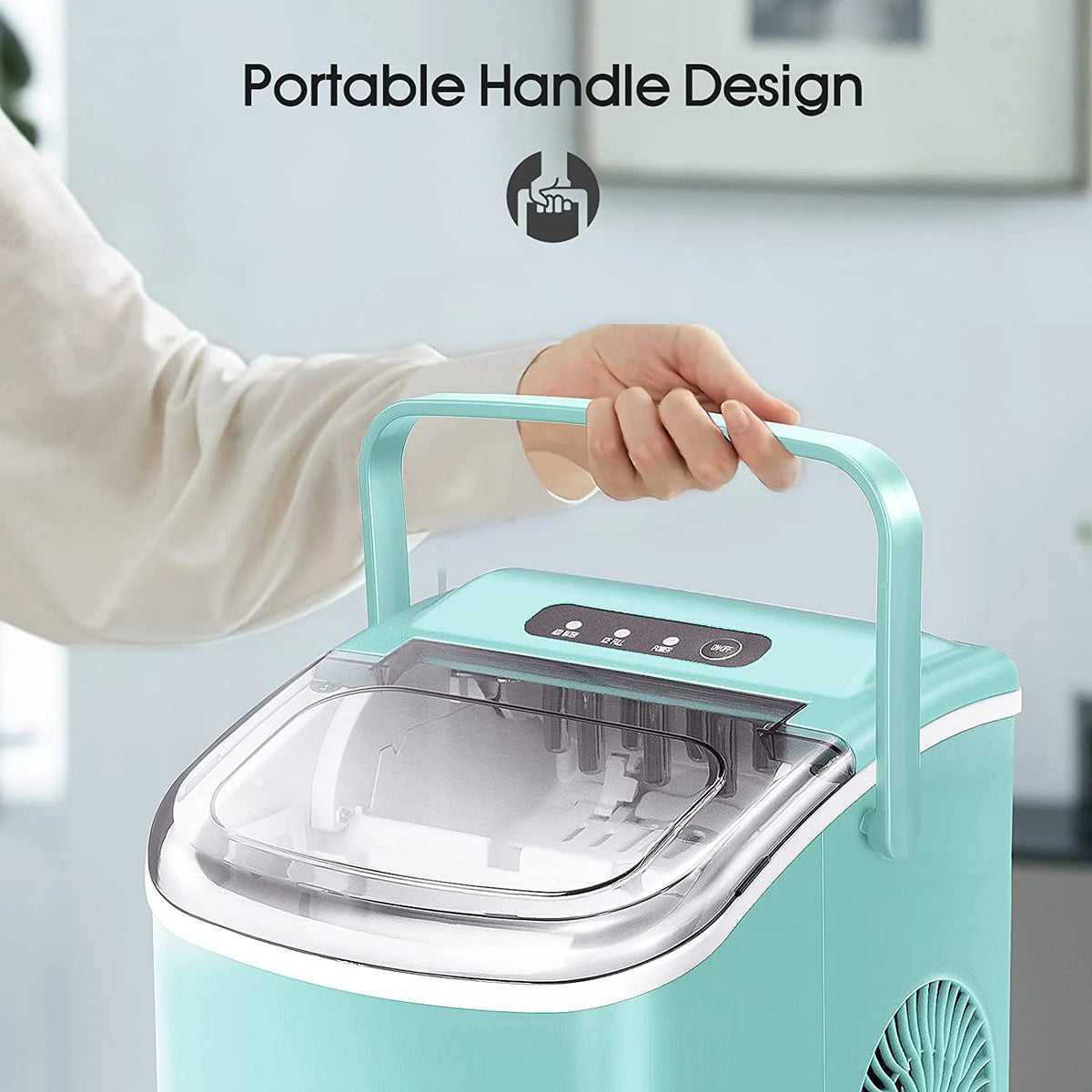 Portable Countertop Ice Maker with Handle, 26lbs/24H, Black L97897