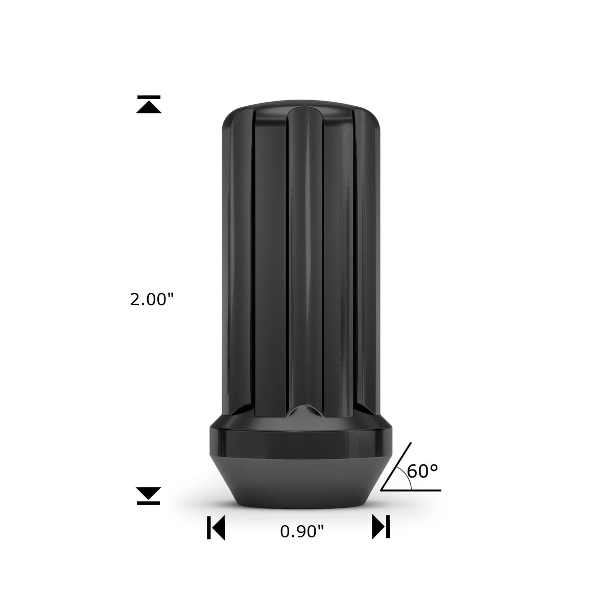 Black Chrome M14 x 1.50 Spline Lug Nut, 24 Pack V543983