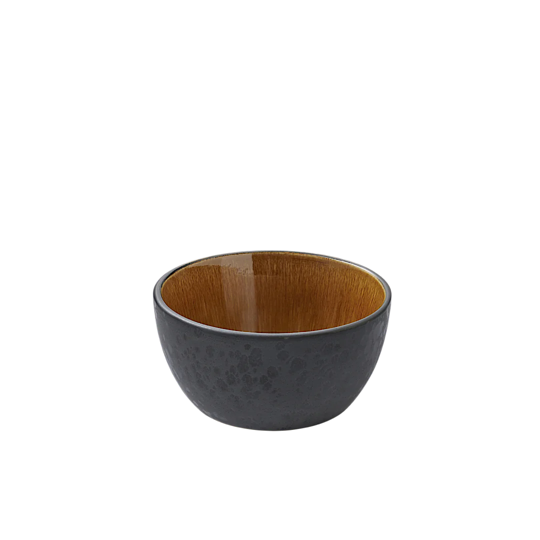 Stoneware Bowl 14cm Black Amber T8471